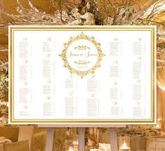 Wedding Seating Chart Poster Arabella Gold Print Ready Digital File