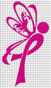 Breast Cancer Butterfly Chart Graph And Row By Row Written Crochet Instructions 07