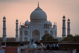 the best sunset view of the taj mahal