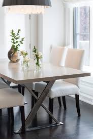 Browse west elm's vast selection of dining chairs. Gray X Base Dining Table With White Leather Chairs Contemporary Dining Room