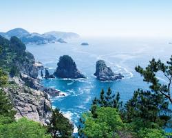 한려해상국립공원 전경 섬 바다 풍경, AI로 생성