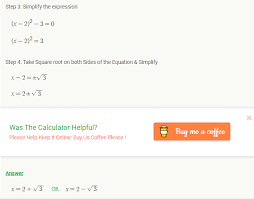 completing the square calculator with