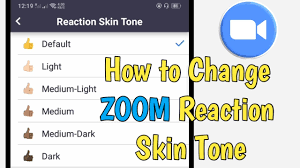 how to change zoom reaction skin tone