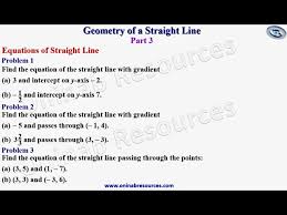 Equations Of Straight Line