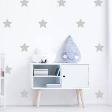 Light Grey Star Wall Stickers Wall