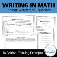 Systems Of Equations Writing Prompts