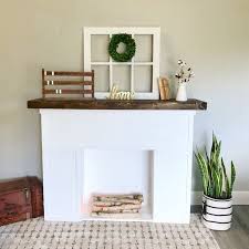 Diy Faux Fireplace And Stained Mantel