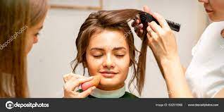 makeup artist hairdresser prepare bride