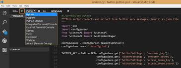 visual studio code connect to twitter