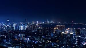 city lights metropolis night