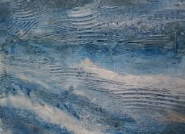 painting project sea texture in gesso