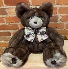 Mink Teddy Bear Dark Grey Mink Fur Bear