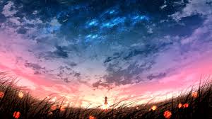 anime sky scenery sunrise 4k wallpaper