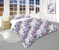 White Comforter With Purple Blue