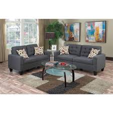 Straight Sofa Set With Tufted Cushions