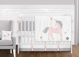 unicorn baby girl crib bedding set