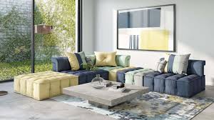 multicolored fabric modular sectional sofa