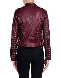 Womens Leather Jacket Barbara Bui Laced Leather Perfecto