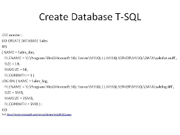 creating a database microsoft sql