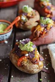 Bake potatoes in oven for about. Steak Fajita Stuffed Baked Potatoes With Avocado Chipotle Crema Half Baked Harvest