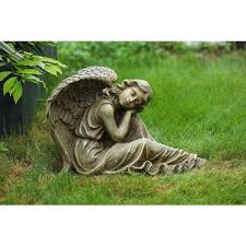 Luxenhome Sleeping Angel Garden Statue