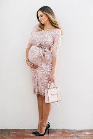 Bumpstyle Blush Pink Lace Maternity Dress Beautiful