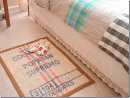 how to make your own burlap bedroom rug