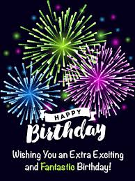 Exciting And Fantastic Fireworks Happy Birthday Card
