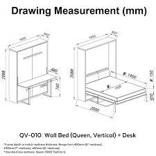 Desk Queen Vertical Wall Bed