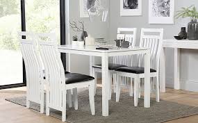 Milton White Dining Table With 4 Java
