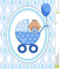 Newborn Baby Boy Postcard Africa Blue Rhombus Vector Stock