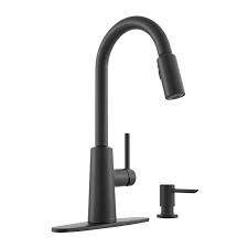 It's convenient and speeds the washing up quite. Moen Nori Matte Black 1 Handle Pull Down Kitchen Faucet Lowe S Canada
