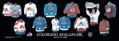 Please note that players may not be in the uniform of the correct team in these images. Heritage Uniforms And Jerseys Nfl Mlb Nhl Nba Ncaa Us Colleges Colorado Avalanche Franchise Team Arena And Uniform History