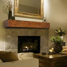 rustic fireplace mantel shelf