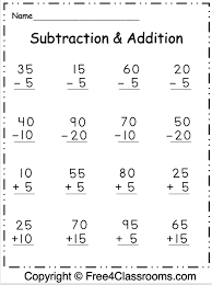 It may be printed, downloaded or saved and used in your classroom, home school, or other educational environment to help someone learn math. Free Subtraction And Addition Worksheets 2 Digit Free4classrooms