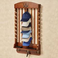 Wood Cap Display Wall Rack Holds Up