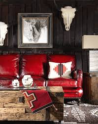 Majestic Scarlet Leather Western Sofa