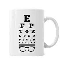 Eye Chart Print Mug Funny Snellen Chart Optometrist Gift Ideas Cute Eye Doctor Glasses Cup