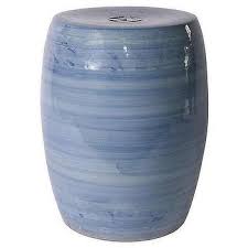 Round Blue Ombre Ceramic Garden Stool
