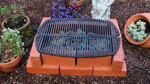 diy temporary brick hibachi grill