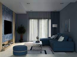 color wall goes with blue furniture