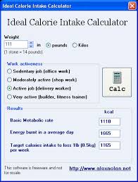 ideal calorie intake calculator