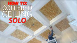This room is just waiting for carpet and vent covers! How To Build A Coffered Ceiling Youtube