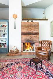 Red Brick Fireplace Stock Photo By