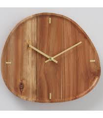 Wall Clock Wood And Gold 30x35x4cm