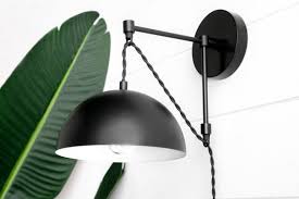 Black Dome Sconce Hanging Wall Light