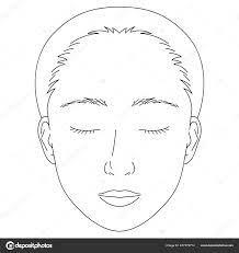 woman face eyes closed outline