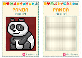 Grille pour pixel art a imprimer. Pixel Art Facile Panda