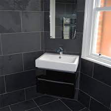 calibrated black slate tiles wall