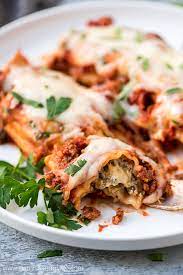 beef spinach and cheese manicotti